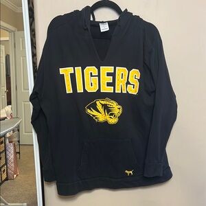 PINK Victoria’s Secret Large black/gold Tigers hoodie with rhinestones.